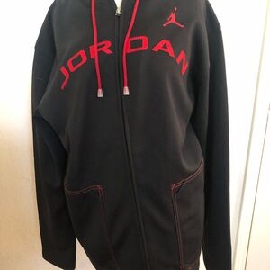 Jordan Zip-Up Hoodie in Black and Red
